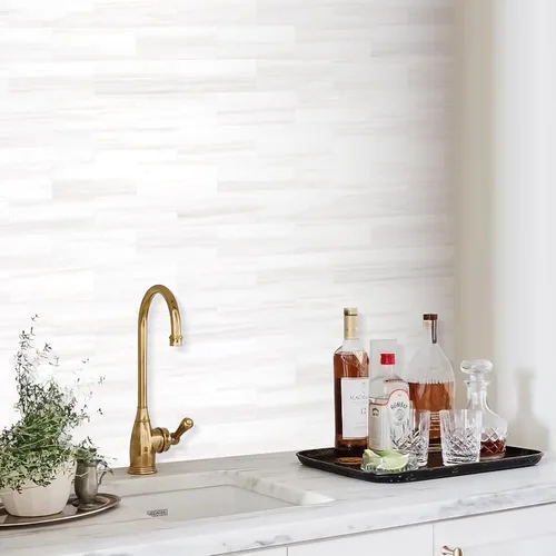 Miniatura 9 de STICKGOO 10 hojas de azulejos de metro para salpicaduras de cocina de aspecto de mármol blanco estrella, azulejos de pared de salpicaduras de cocina