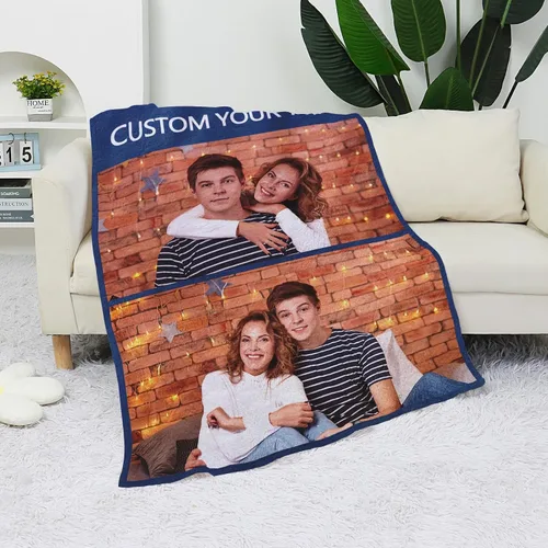 Miniatura 2 de Manta personalizada con imagen, manta personalizada para parejas, manta de fotos para sofá, familia, Navidad, Halloween, cumpleaños, boda, regalos 2