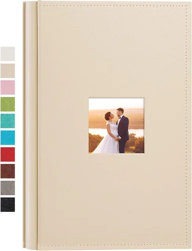 Miniatura 8 de potricher Álbum de fotos pequeño de 4 x 6 pulgadas, 200 fotos, cubierta de cuero, libro de fotos con 200 bolsillos horizontales para familia, boda