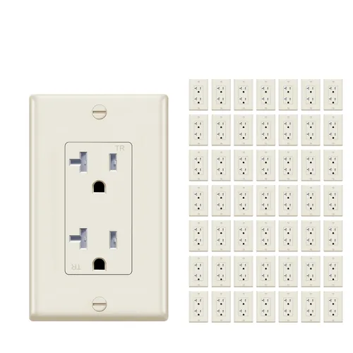 Miniatura 23 de Micmi Toma de corriente decorativa de 15 A, resistente a manipulaciones, toma de corriente eléctrica decorativa, 15 amperios, 125 voltios, conexión