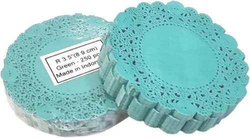 Miniatura 10 de 250 piezas de papel redondo de encaje de 3.5 pulgadas de alta calidad, sin polvo, corte limpio, diseño simple: fiesta/regalo/para tartas/decoración