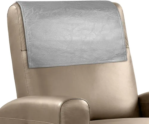 Miniatura 19 de Funda para reposacabezas para silla reclinable, protector para reposacabezas de piel sintética con correas elásticas, fundas para reposacabezas