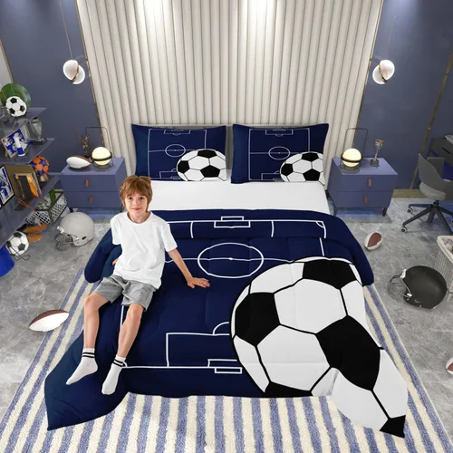 Miniatura 58 de Castle Fairy Juego de edredón con bandera a cuadros en blanco y negro para niños, niñas, mujeres y adultos, edredón con temática de carreras, juego