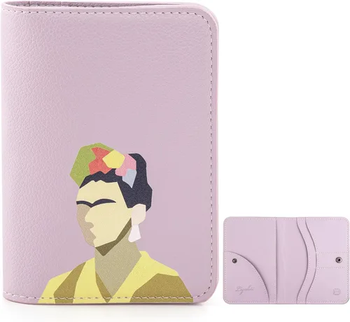 Miniatura 9 de Lychii Soporte para pasaporte, funda delgada para pasaporte, cartera de viaje con bloqueo RFID, funda protectora de piel sintética para pasaportes