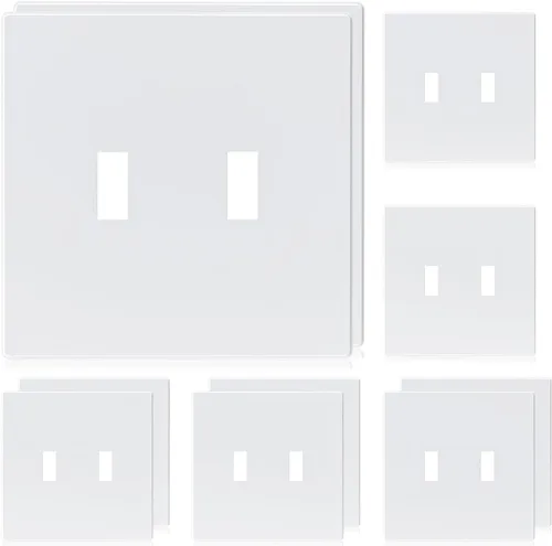 Miniatura 13 de ELEGRP Placas de pared de palanca de 2 segmentos sin tornillos, cubierta de placa frontal termoplástica irrompible de tamaño mediano para Blanco mate