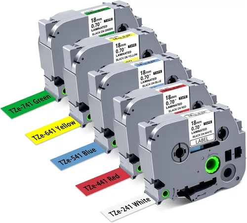 Miniatura 10 de Compatible con cinta azul P Touch TZe-531 TZe531 laminada 0.47 de 0.47 pulgadas, cinta azul de repuesto para Brother PT-D200 PT-D450, 1/2 pulgada x