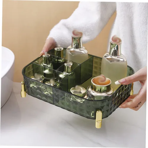 Miniatura 4 de Patrón transparente de lujo para cuidado de la piel y lápiz labial, elegante organizador de baño para almacenamiento de cosméticos para uso en casa