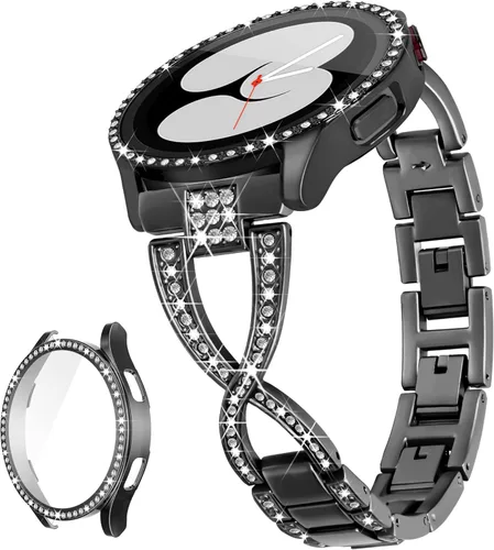 Miniatura 12 de Correa para Galaxy Watch 4 en forma de X para Samsung Galaxy Watch 4 y 5, correa de 1.575 pulgadas (1.575 in) con protector de pantalla, liberación