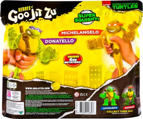 Miniatura 5 de Heroes of Goo Jit Zu Tortugas Ninja Mutantes Adolescentes Equipo de Poder de Tortugas 2-Pack Super Blandas Figuras de Juguete Super