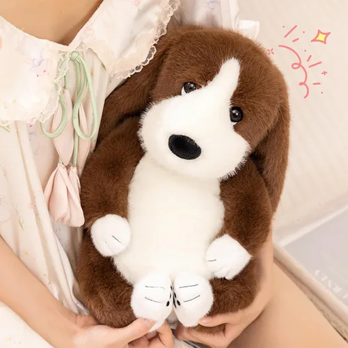 Miniatura 2 de PEACH CAT Basset Hound - Animal de peluche de perro de 14 pulgadas, lindos peluches de peluche suave, regalos para niños, marrón