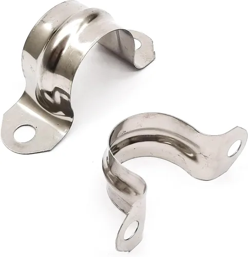 Miniatura 7 de Abrazadera de correa de tubo rígido de 1/2 pulgada, correa de dos agujeros, clip de tubo de soporte en U, soporte de sujeción de tubo de acero