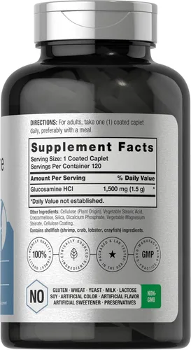 Miniatura 2 de Horbäach Glucosamina HCL 1500 mg 120 comprimidos Suplemento sin OMG y sin gluten