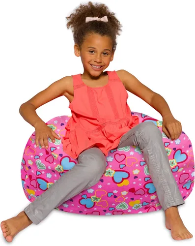 Miniatura 40 de Posh Creations - Sillón puff para niños, adolescentes y adultos, incluye funda extraíble y lavable a máquina, tamaño mediano de 27 pulgadas, lona