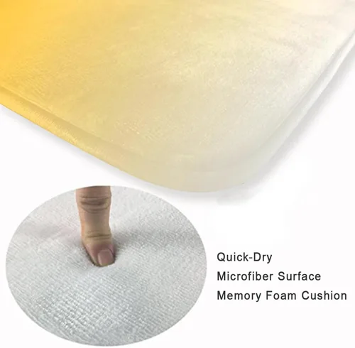 Miniatura 4 de OOZ Alfombrillas de baño antideslizantes y absorbentes, cómodas alfombras de baño de franela para cama, hermosas flores doradas y mariposas