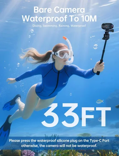 Miniatura 5 de Mini cámaras de acción corporal 4K, cámara corporal POV, cámara deportiva de 64 GB con grabación de audio y video, portátil WiFi magnética