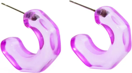 Miniatura 3 de Leetie Lovendale Gracie Hugger - Aretes de aro hipoalergénicos para mujer, hechos con acero quirúrgico y Lucite, ligeros y cómodos, hechos a mano