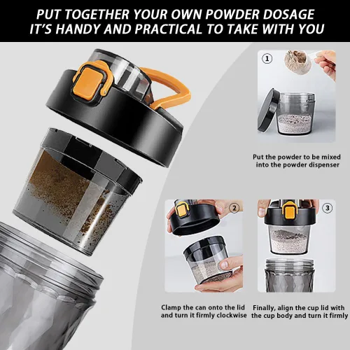 Miniatura 5 de PROCHAIN Botella agitadora eléctrica de proteínas, mezclador de batidos de proteínas, taza de mezcla automática portátil para preentrenamiento, Negro