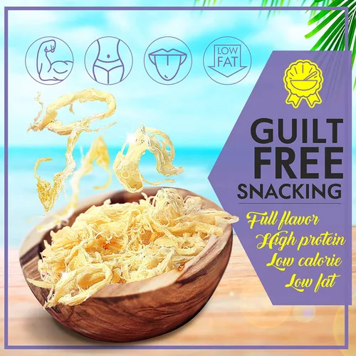 Miniatura 5 de Asia Trans Saki Ika - Bocadillo seco de sepia Cecina de mariscos hawaianos Alta en proteínas, baja en grasa y baja en calorías (5 onzas)
