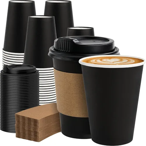 Miniatura 37 de METAPRINT 500 unidades de 12 onzas tazas de papel desechables para café, tazas de papel blancas para café caliente para cafeterías, bistrós, fiestas