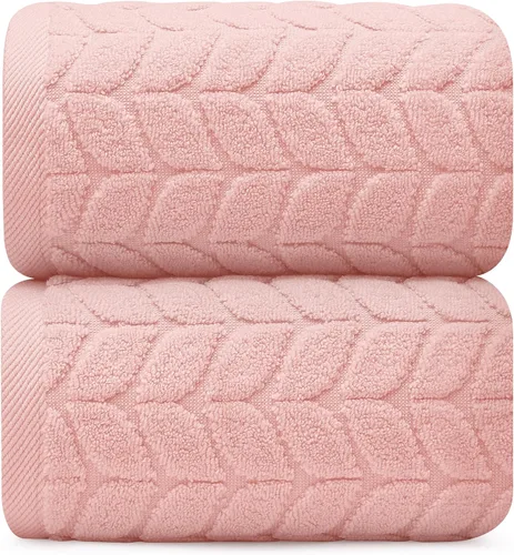 Alusa Home Toallas de baño de lujo ultrasuaves y elegantes de 700 GSM, paquete de 2, extra grandes de 35 x 70 pulgadas, 100% algodón de fibra larga,