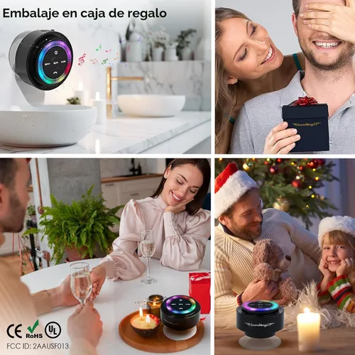 Miniatura 5 de XLEADER Altavoz de ducha profesional (actualizado) con certificación IPX7 resistente al agua, altavoz Bluetooth, sonido de cristal de 8 W y graves