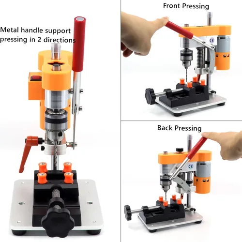 Miniatura 7 de Mini Prensa de Taladro de Precisión Máquina de Perforación de Sobremesa Eléctrica Portátil Perforadora de Mesa CNC Motor 795 Mandril B10 Metal
