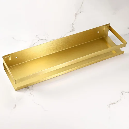 Miniatura 2 de OwnMy Estante de ducha dorado de 16 pulgadas de acero inoxidable, estante de ducha de baño, cesta de ducha, cesta de ducha de metal a prueba