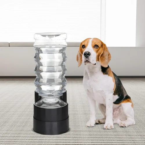 Miniatura 5 de RIZZARI Dispensador automático de agua para perros mejorado: comedero elevado grande de acero inoxidable negro de 9L por gravedad para mascotas