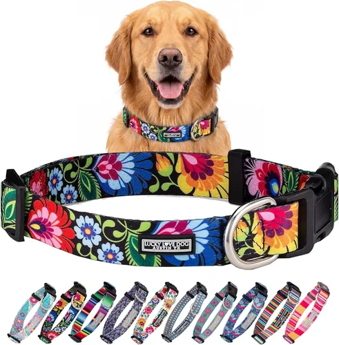 Miniatura 94 de Lucky Love Dog - Collar para perras pequeñas, diseño Blackbird de estampado alegre con flores de primavera y verano, talla XS
