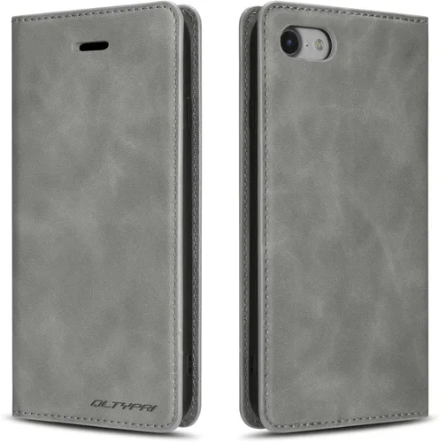 Miniatura 29 de QLTYPRI Funda para iPhone 6 Plus/6S Plus, cubierta de piel PU con tarjetero, funda tipo billetera con solapa magnética y a prueba de golpes - Vino