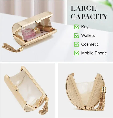 Miniatura 4 de Bolso de mano para mujer, bolso de noche con flecos, bolso de mano para mujer, bolso de mano de boda, bolso de mano con cadena, bolso cruzado