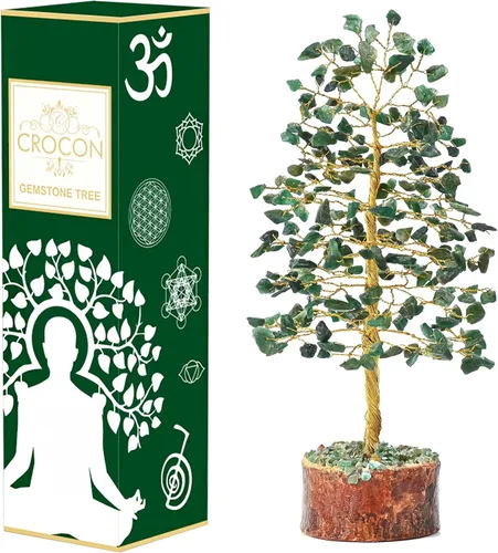 Miniatura 18 de Árbol de la vida de chakras de aventurina amarilla, árbol de cristal para energía positiva, decoración de Feng Shui, árbol de piedras preciosas