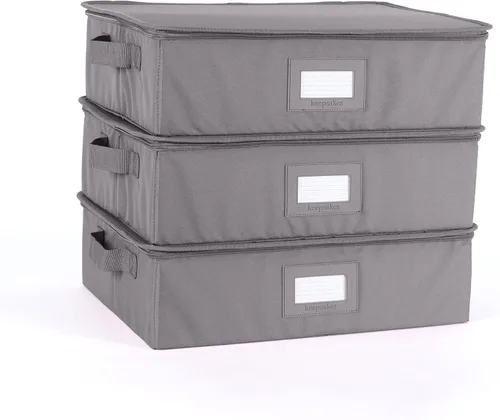 Miniatura 8 de Covermates Keepsakes - Juego de cajas de almacenamiento con cierre de cremallera, paquete de 3 cubos organizadores de poliéster resistente, diseño