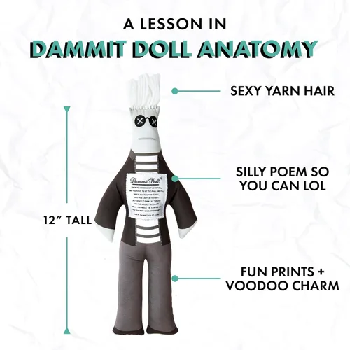 Miniatura 5 de Muñeca Dammit – Edición limitada – Alivio del estrés inspirado en Andy, regalo de broma