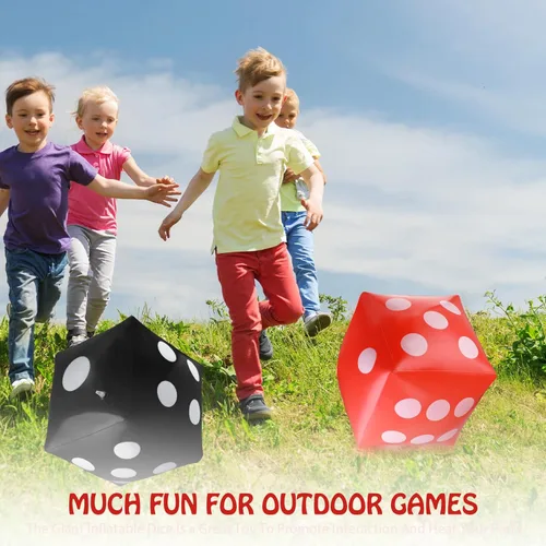 Miniatura 7 de Blulu Paquete de 3 Dados Inflables Grandes Dados Inflables Gigantes Jumbo para Juegos de Mesa en Interiores y Exteriores Ludo Favor de Fiesta