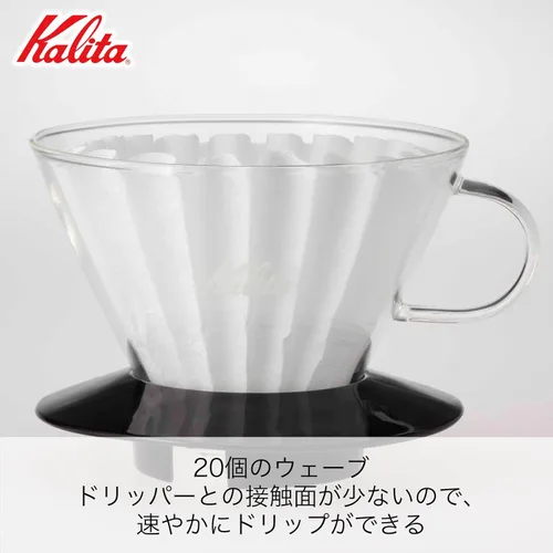 Miniatura 6 de Kalita Gotero de café Wave Pour Over, tamaño 185, rinde 16-26 oz, máquina para hacer una taza, vidrio resistente al calor, patentado y portátil