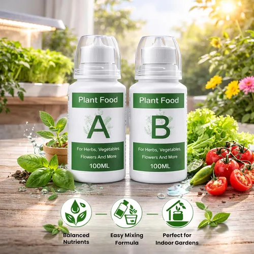 Miniatura 7 de Nouri Fertilizante líquido hidropónico para plantas de nutrientes A y B, sistema de cultivo hidropónico, accesorio para plantas