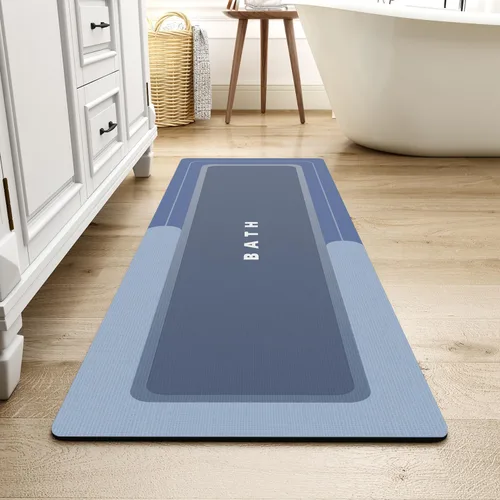 Miniatura 42 de MontVoo -Alfombra de baño, antideslizante, súper absorbente, resistente a las manchas, de secado rápido, delgada, para baño, suelo, bañera, tocador