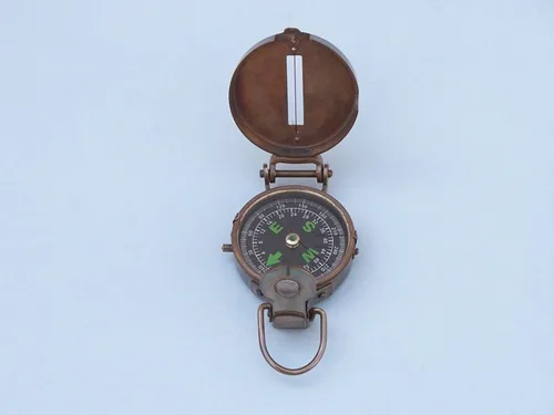 Miniatura 3 de Hampton Nautical CO-0583-AN Brújula militar de latón antiguo de 4 pulgadas - Brújula vintage - Brújula de mano