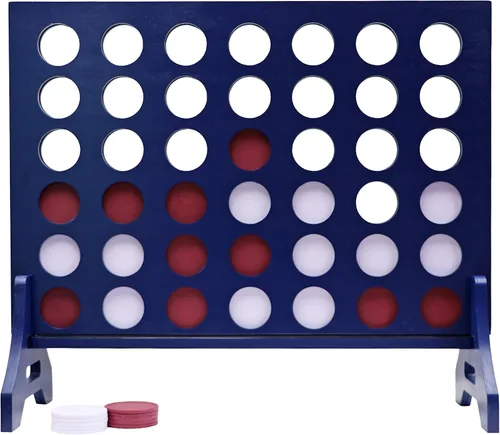 Miniatura 10 de Tailgating Pros Cuatro en una fila gigante azul marino premium con funda de transporte – Juego de patio al aire libre de gran tamaño – ¡Muchos
