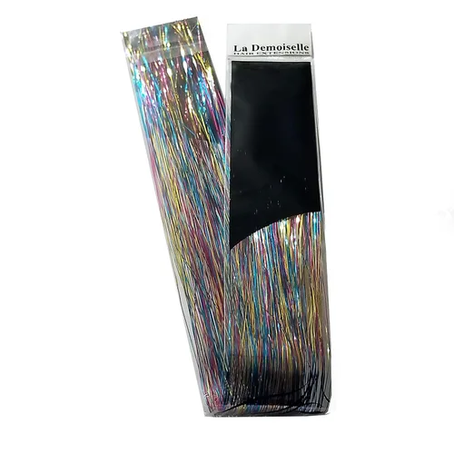 Miniatura 3 de Oropel de 20" 100 hebras - Arco iris brillante