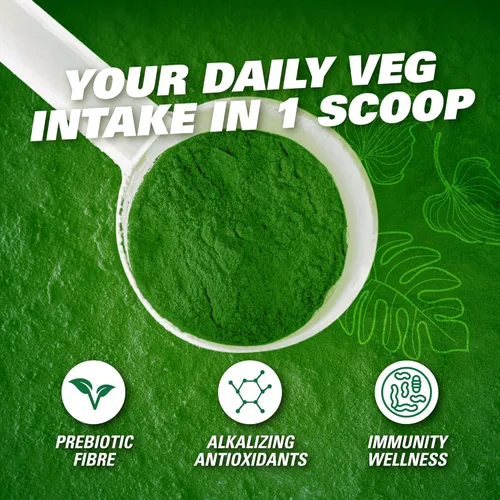 Miniatura 3 de EHP Labs OxyGreens Super Greens Powder - Superalimento de espirulina y clorella, jugo verde en polvo y suplementos de verduras con fibra prebiótica