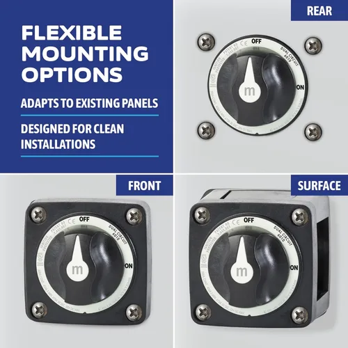 Miniatura 4 de Blue Sea Systems - Interruptor de batería mini m-Series 6010200, 300A, 32V CC de doble circuito, negro