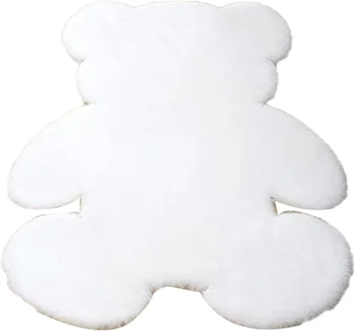 Miniatura 12 de Alfombra en forma de oso, de 17.7 x 23.6 in, suave y lanuda para dormitorio de los niños, bonita alfombra de piel sintética suave y esponjosa