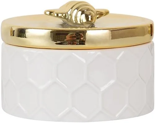 Miniatura 2 de Joyero de cerámica con organizador de accesorios contenedor de tanque de almacenamiento tapa de abeja
