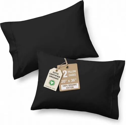 Miniatura 44 de Lane Linen - Juego de 2 fundas de almohada, 100% algodón orgánico puro, tamaño king, color amarillo claro/vainilla (20 x 36 pulgadas)