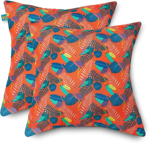 Miniatura 15 de Duck Covers Almohadas decorativas resistentes al agua, 18 x 18 pulgadas, paquete de 2, flamenco para después de fiesta, cojines de asiento de silla