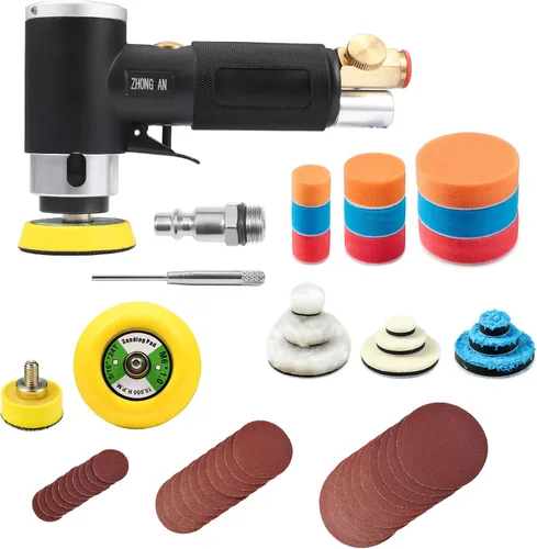 Miniatura 8 de Mini lijadora orbital de 2 3 pulgadas con lijadora Air Dual Action Lijadora Pulidora de aire súper suave y remolino libremente para el trabajo