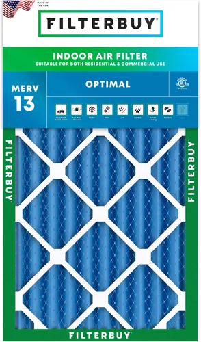 Miniatura 14 de Filterbuy Filtro de aire 8x14x1 MERV 13 Defensa Óptima contra Humo y Alergias (Paquete de 1), Filtros de Reemplazo Electrostáticos Plisados HVAC AC