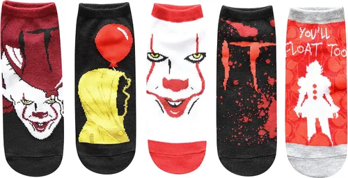 Hyp IT Movie Pennywise You'll Float Too Stephen King - Calcetines tobilleros para mujer (5 unidades)